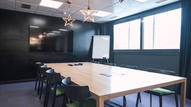 istock Interior of spacious bright boardroom in creative office 2172198949