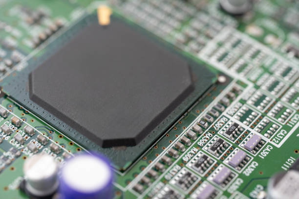 istock Close-up of microchip on circuit board. 2172213871