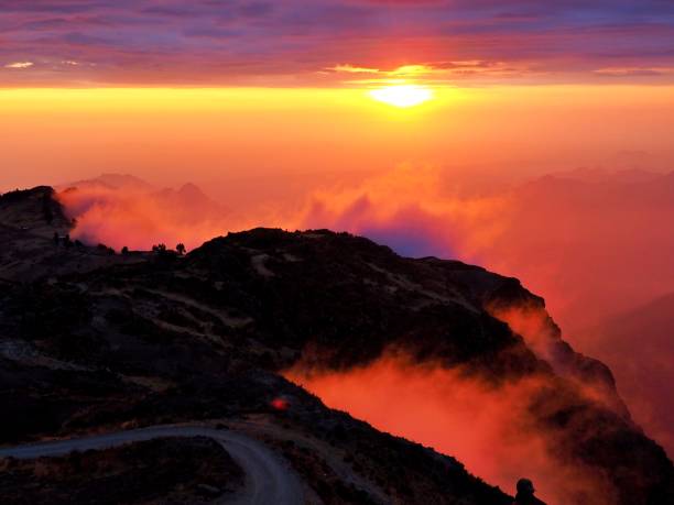 istock amazing misty mountain sunset 2172214000