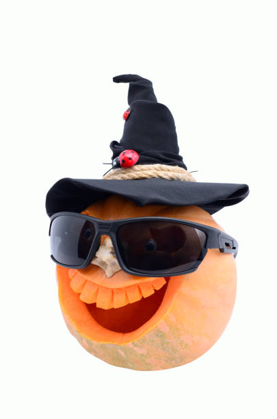 istock Halloween emoji, smiling pumpkin, jack o lantern isolated on white 2172214064