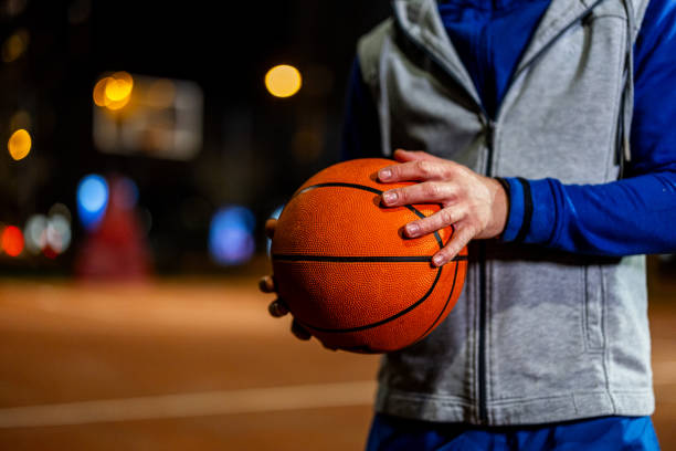 Nighttime basketball passion
