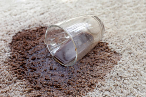 istock Coffee spilled on carpet, Coffee stain 2172243049