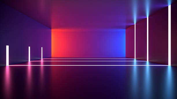 istock colorful corridor interior. designer neon light and lighting 2172249318