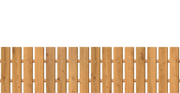istock Wooden farm fence vector background. Realistic dark wood picket with oak texture. Planks barrier for garden or field. Enclosure for country yard 2172254358
