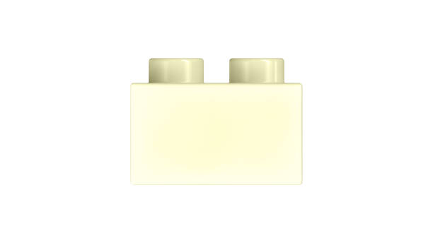 istock Cream Toy Block Isolated on a White Background. 2172254371