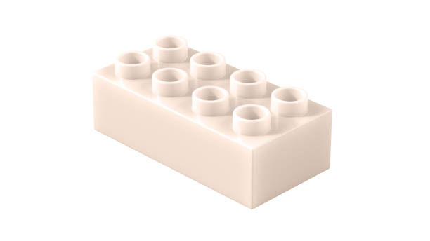 istock Champagne Pink Plastic Toy Block Isolated on a White Background. 2172254373