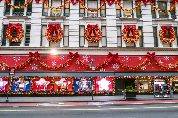 34th street, Manhattan, New York City. Macy’s building decorated for Christmas. Photographed on 12/11/22