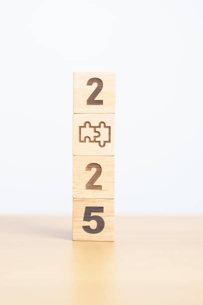 istock 2025 block with jigsaw puzzle icon. Business Process, Team, teamwork, Goal, mission, Resolution, strategy, plan, Action, partnership, and New Year start 2172277318