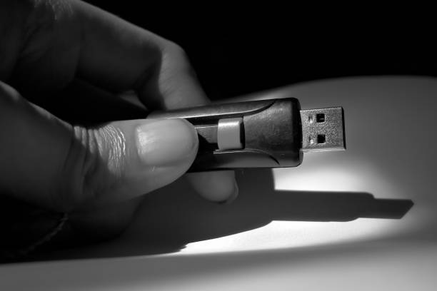 Figure of a hand holding a flash drive or flash disk