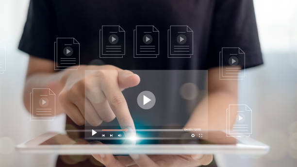 istock A men use the tablets for streaming online on a virtual screen, watching videos on the internet, live concerts, shows or tutorials, and content online. 2172286435