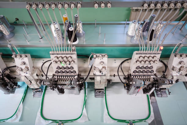 istock Multi Needle Embroidery Machines in Textile factory 2172289899