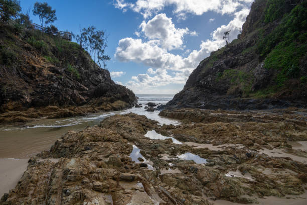 The Pass at Cape Byron, a popular surfing spot in Byron Bay, Australia.