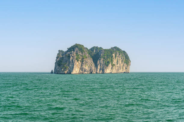 Limestone isle in Lan Ha Bay, Vietnam.