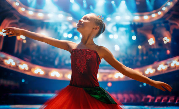 Ballerina Dancing En Pointe With Flowing Skirt