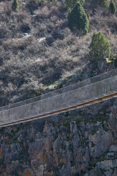 istock Suspension excursion bridge over the gorge 2172315639