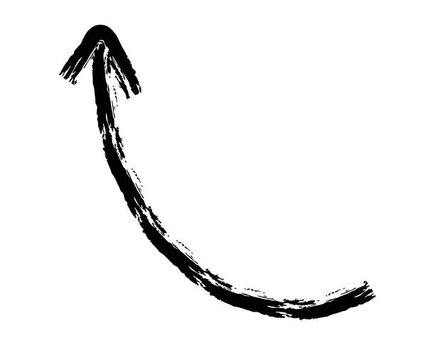 istock Hand drawn simple arrow drawn with wax crayon, chalk or charcoal. Uneven dry texture for underlining highlighting. Pencil drawn lines, strikethrough, grungy vector isolated on white 2172316951