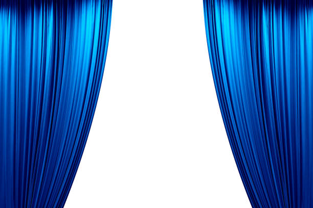 istock blue stage curtain, photo, isolated on white background 2172322324