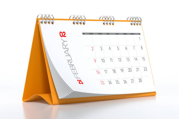 istock February 2025 Calendar. Isolated on White Background. 3d Rendering 2172332125