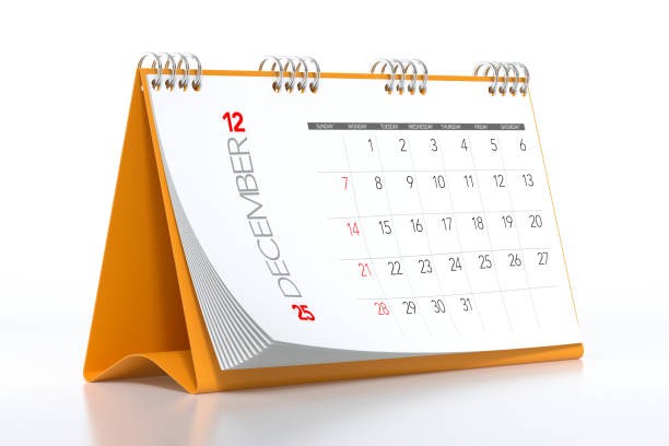 istock December 2025 Calendar. Isolated on White Background. Horizontal Composition. 3d Rendering 2172332126