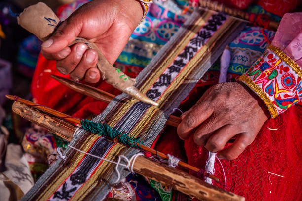 istock Peruvian woman weaving near Colca Canyon, Peru 2172335754