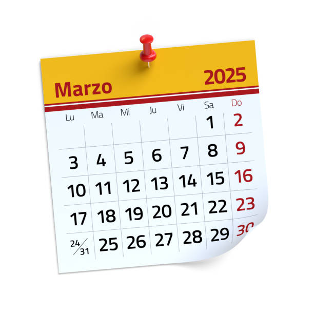 istock March Calendar 2025 in Spanish Language. Isolated on White Background. 3D Illustration 2172336399