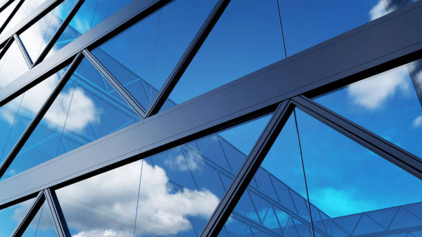 istock 3d rendering of modern architecture, Skyscraper corporate office building with glass window 2172339827