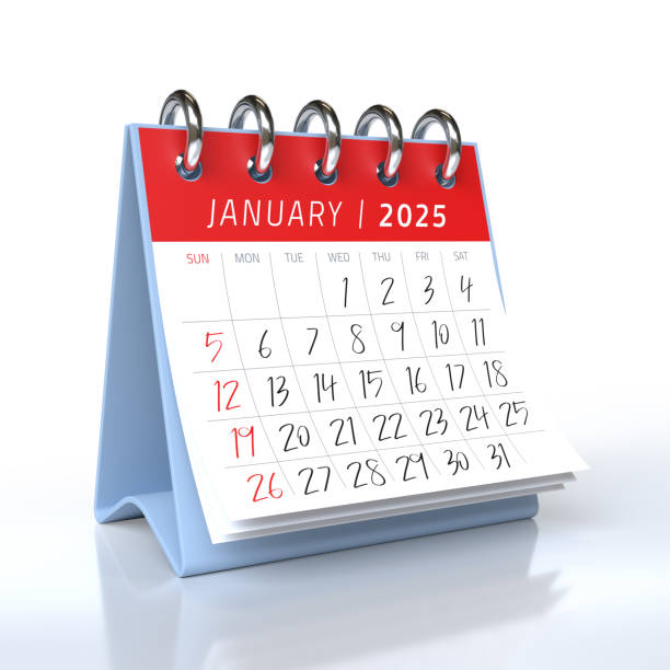 istock January 2025 Calendar. Isolated on White Background. 3d Rendering 2172340048