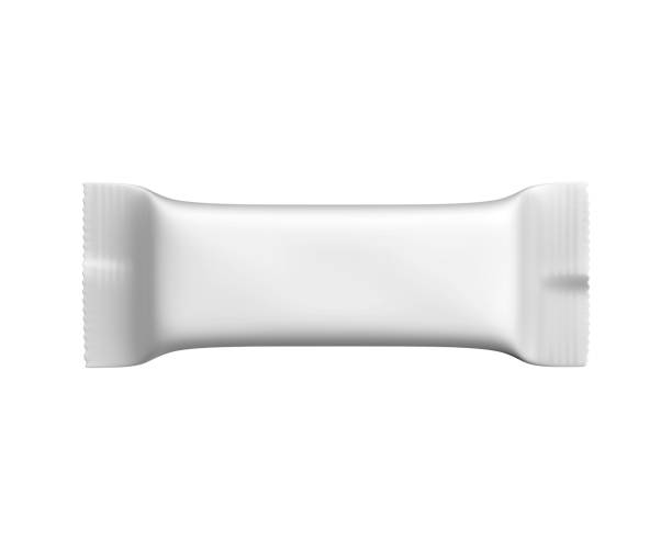 istock Candy chocolate packaging on white background. Top view, Mockups for Branding Design, blank packaging biscuit palstic sachet, 3d illustration, 3d rendering 2172344386