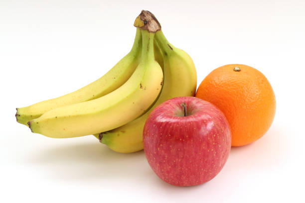 istock Apple, banana and orange on white background 2172344655
