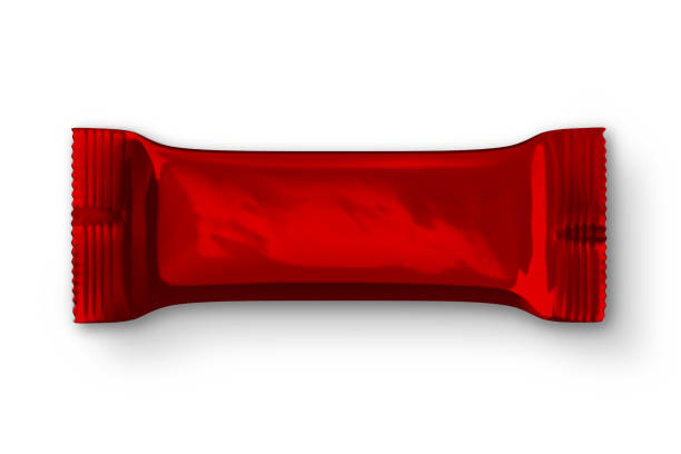 istock Candy chocolate packaging on white background. Top view, Mockups for Branding Design, blank packaging biscuit palstic sachet, 3d illustration, 3d rendering 2172344832