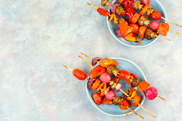 istock Vegetarian grill skewers. 2172346093