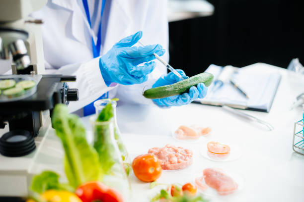 istock Food scientists in lab coats, testing samples, and analyzing food safety and quality 2172348585