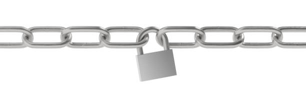 istock Chain and padlock isolated on white background. 2172349159