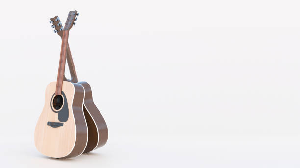 istock acoustic guitar on a white background in different angles. 3d render 2172349888