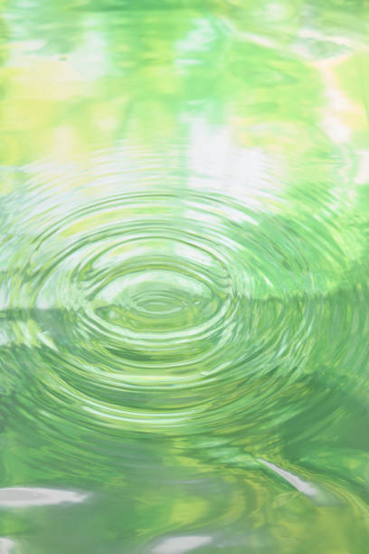 drop of water falling on the surface of rippled water.