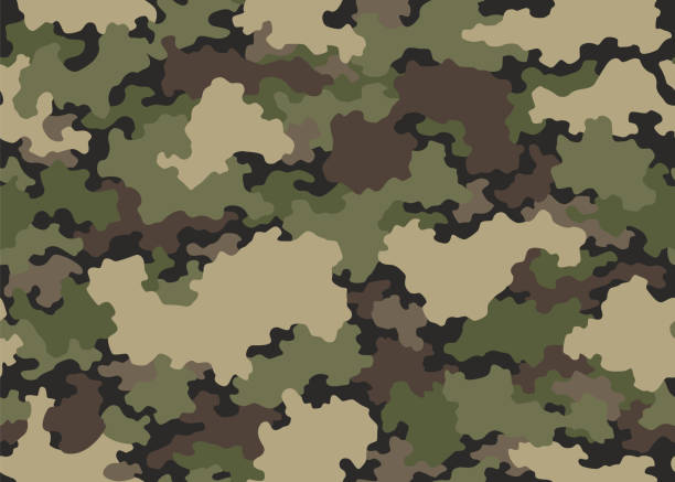 istock Camouflage texture seamless pattern. Abstract modern camo background for fabric and fashion textile print. Woodland style. Textures of classic clothing in masking style 2172358969