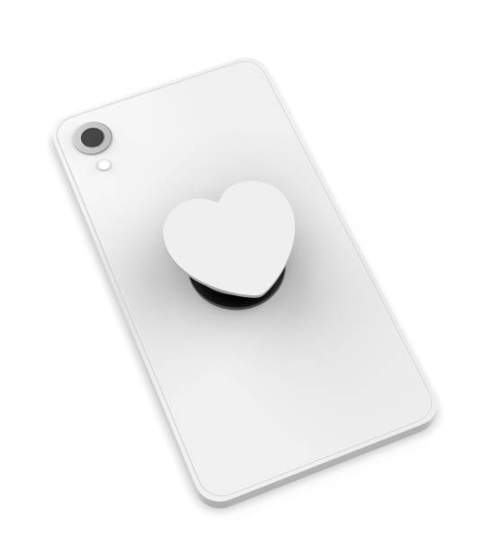 istock Blank heart shape smart  phone pop socket stand and holder for branding. 2172360118