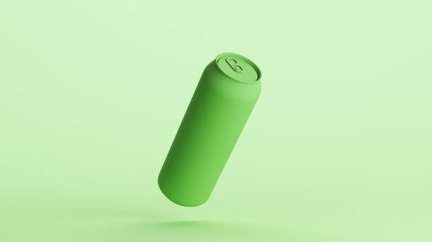 Drinks can beverage drinks container tall slim green monochrome pale mint green background