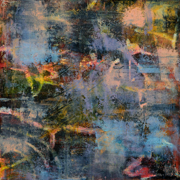 istock Oil paint drawing. Abstract colored background. Abstraction in the style of impressionism. Modern surrealist painting. Good as a poster for wall decor. Surreal design. Hand drawn texture template. 2172368070