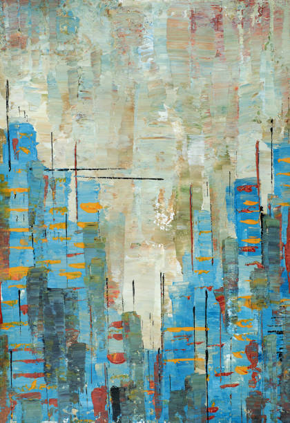 istock Oil paint drawing. Abstract colored background. Abstraction in the style of impressionism. Modern surrealist painting. Good as a poster for wall decor. Surreal design. Hand drawn texture template. 2172368516