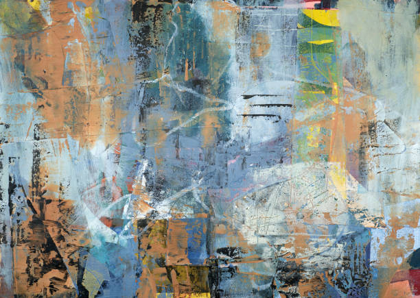istock Abstract multicolor painting wtih grunge texture on canvas. Artwork mix brush stroke, splash color and oil, acrylic paint element. Modern contemporary art  for wallpaper background 2172368662