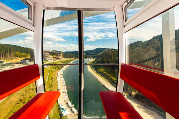 istock Ferris wheel observation cabin view from inside beautiful landscape.. 2172372506