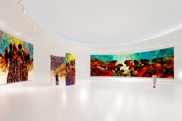 istock Modern fine art paintings in a art center 2172374434