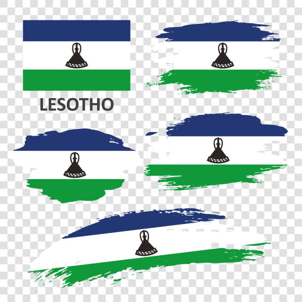 illustrations, cliparts, dessins animés et icônes de drapeau du lesotho - lesotho