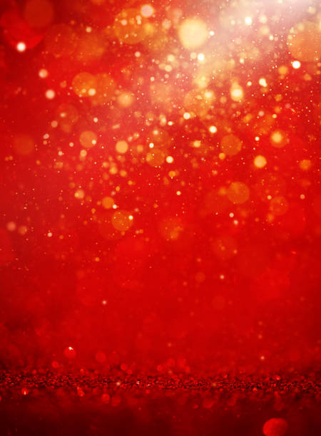 istock Red Christmas glowing Background with golden lights. 2172376737