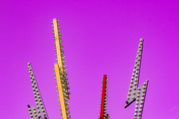Vintage Carnival Lights on a Pastel Pink Background