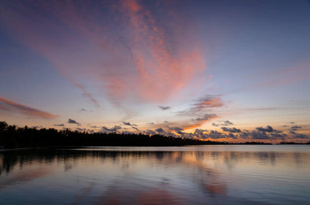 A spectacular sunset in the Maldives