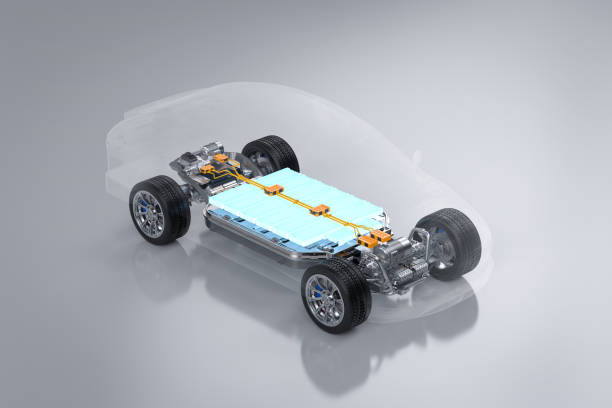 istock Ev car or electric vehicle with battery pouch cells glowing 2172385083