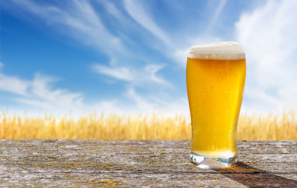 istock A glass of cold beer sits on a table with a vast rye field 2172390127