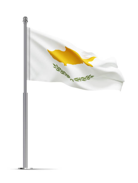 Flag of Cyprus isolated on white background. 3d-rendering